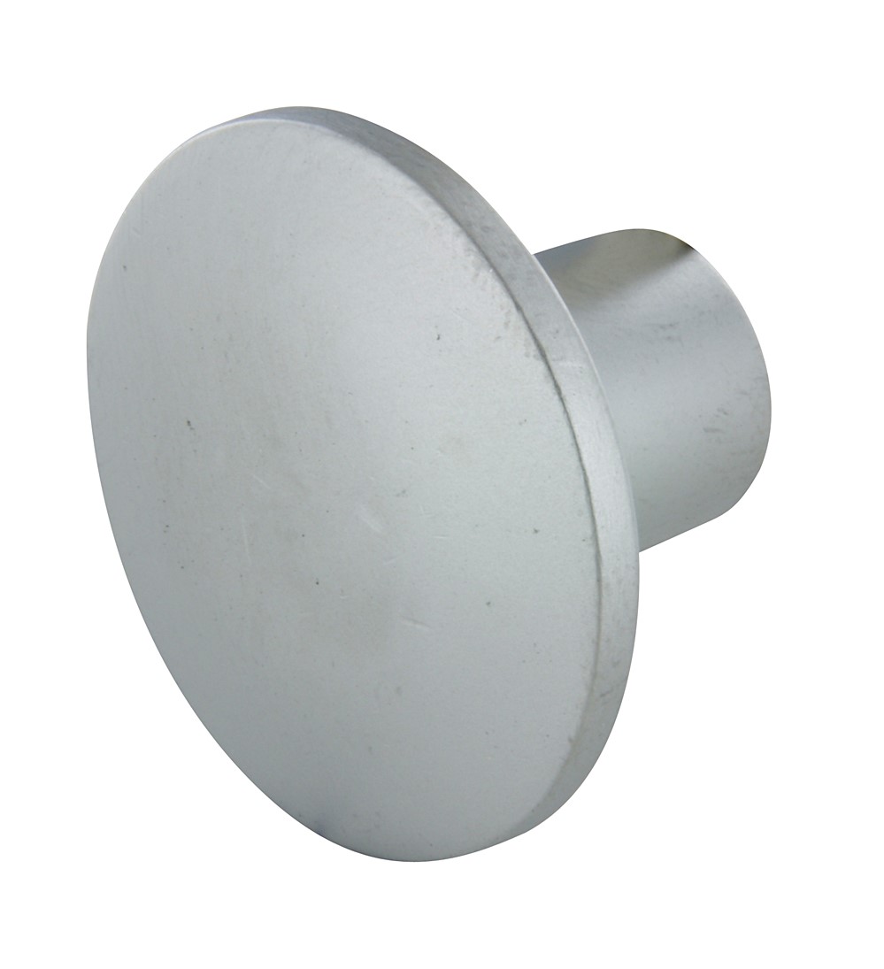 Bouton rond d30 zamak gris alu