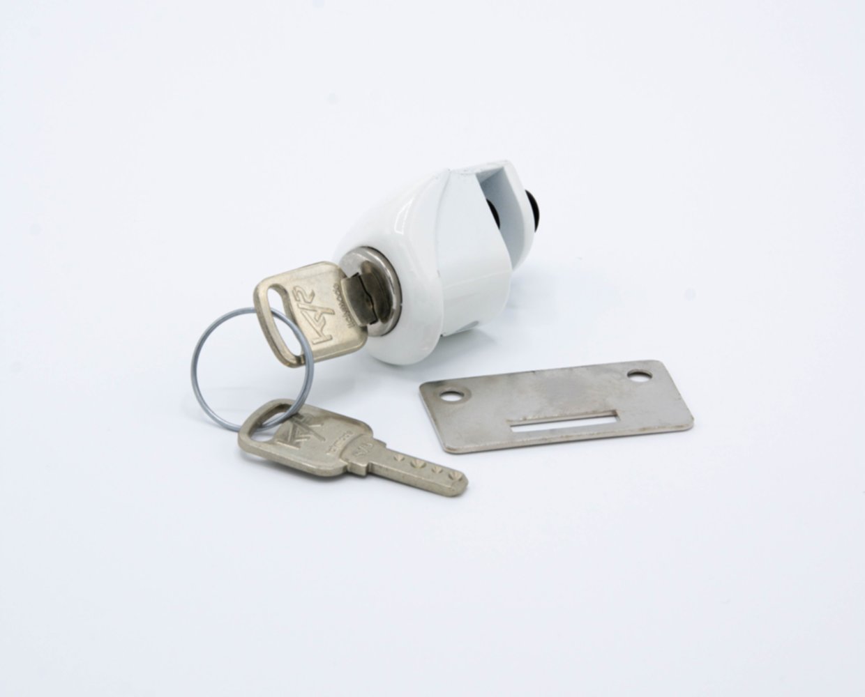 Serrure pour porte en verre ep6 30x22 blanc, zamak