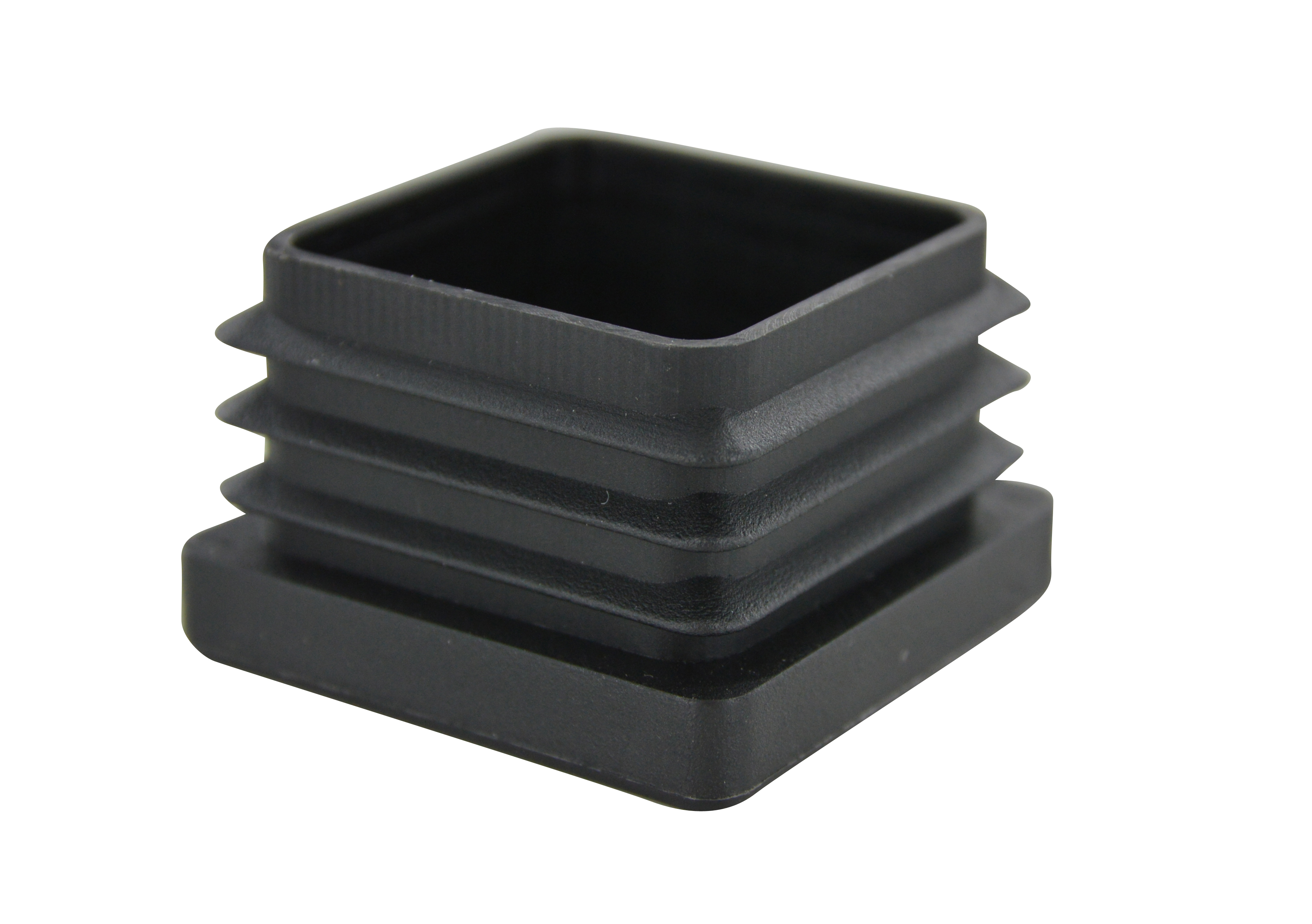 Embout carré rentrant 40x40mm PVC noir X4 - CIME