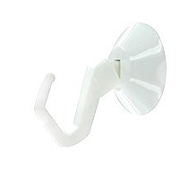 Crochet ventouse retractable d47 plastique blanc