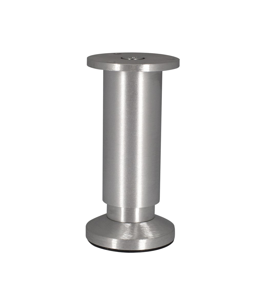 Pied aluminium pour meuble ou caisson. Ø38mm H120 mm Aluminium brossé mat - CIME