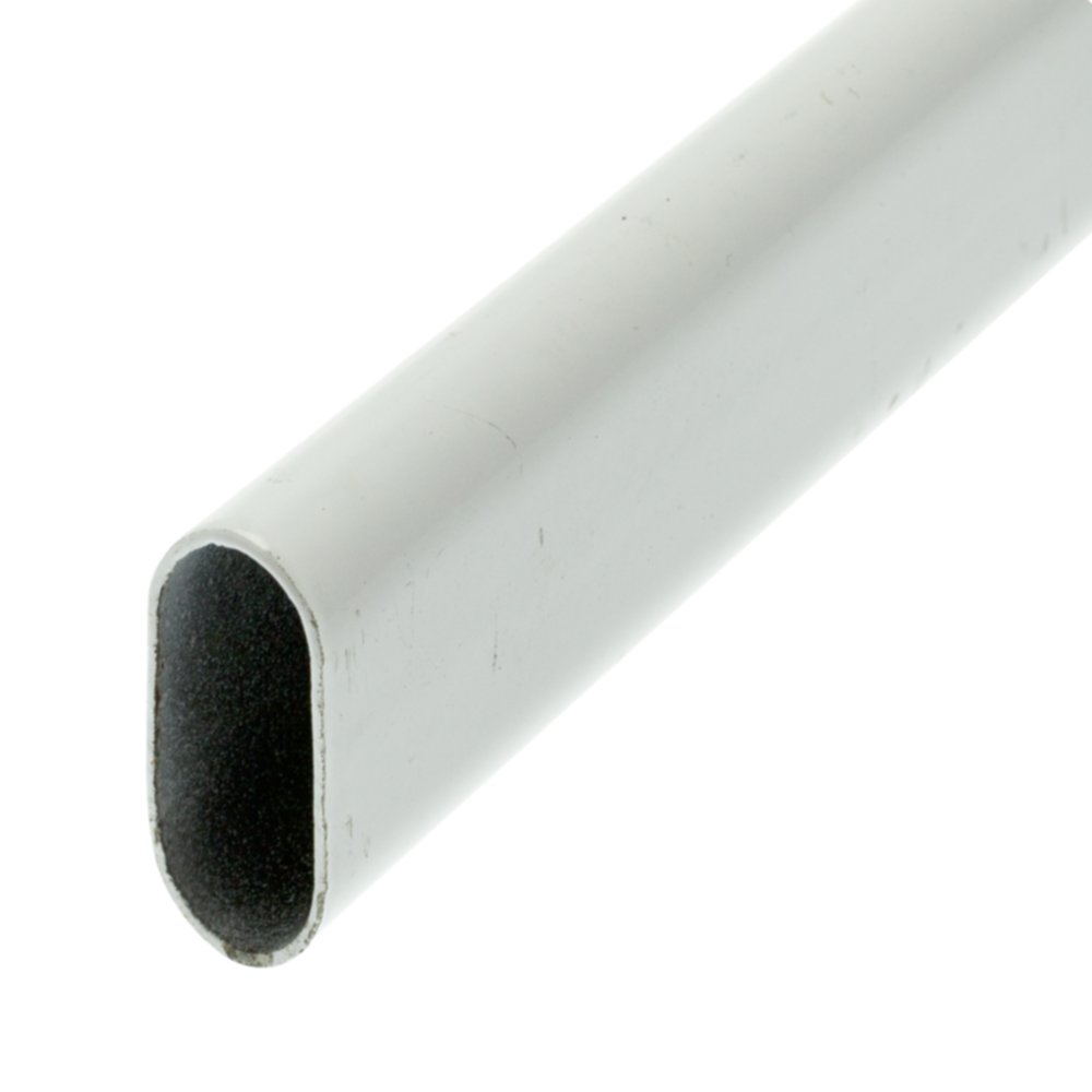 Tube de penderie 30X15mm L.1,50m acier blanc