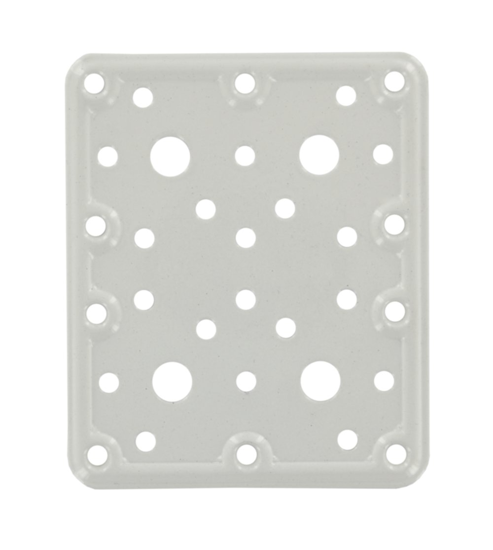 Patte carrée multitrous 120x100mm acier blanc