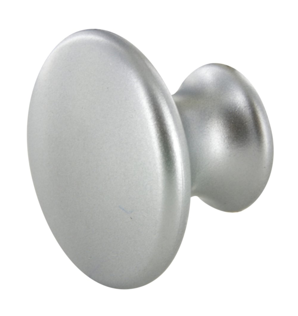 6 Boutons rond D37mm P.28mm Plastique gris alu