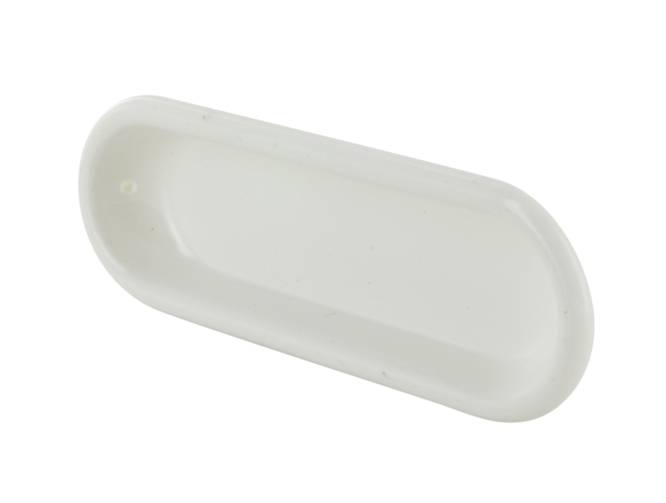 Poignée cuvette ovale 82x30x10mm plastique blanc