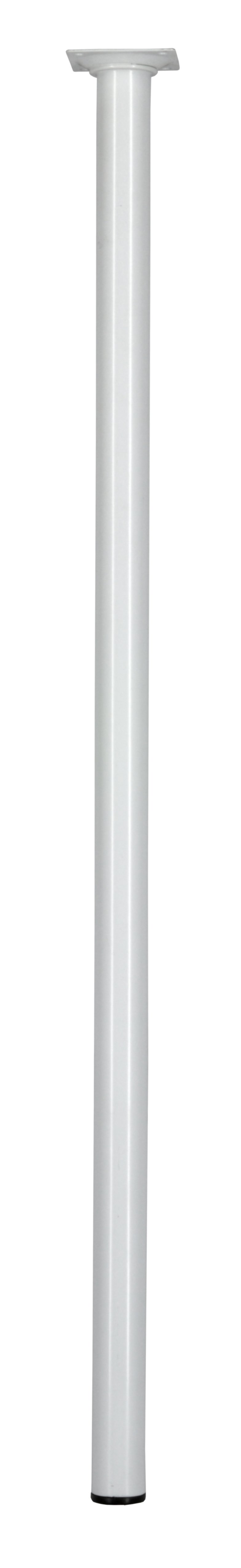 Pied rond D30mm Acier blanc. H.800mm