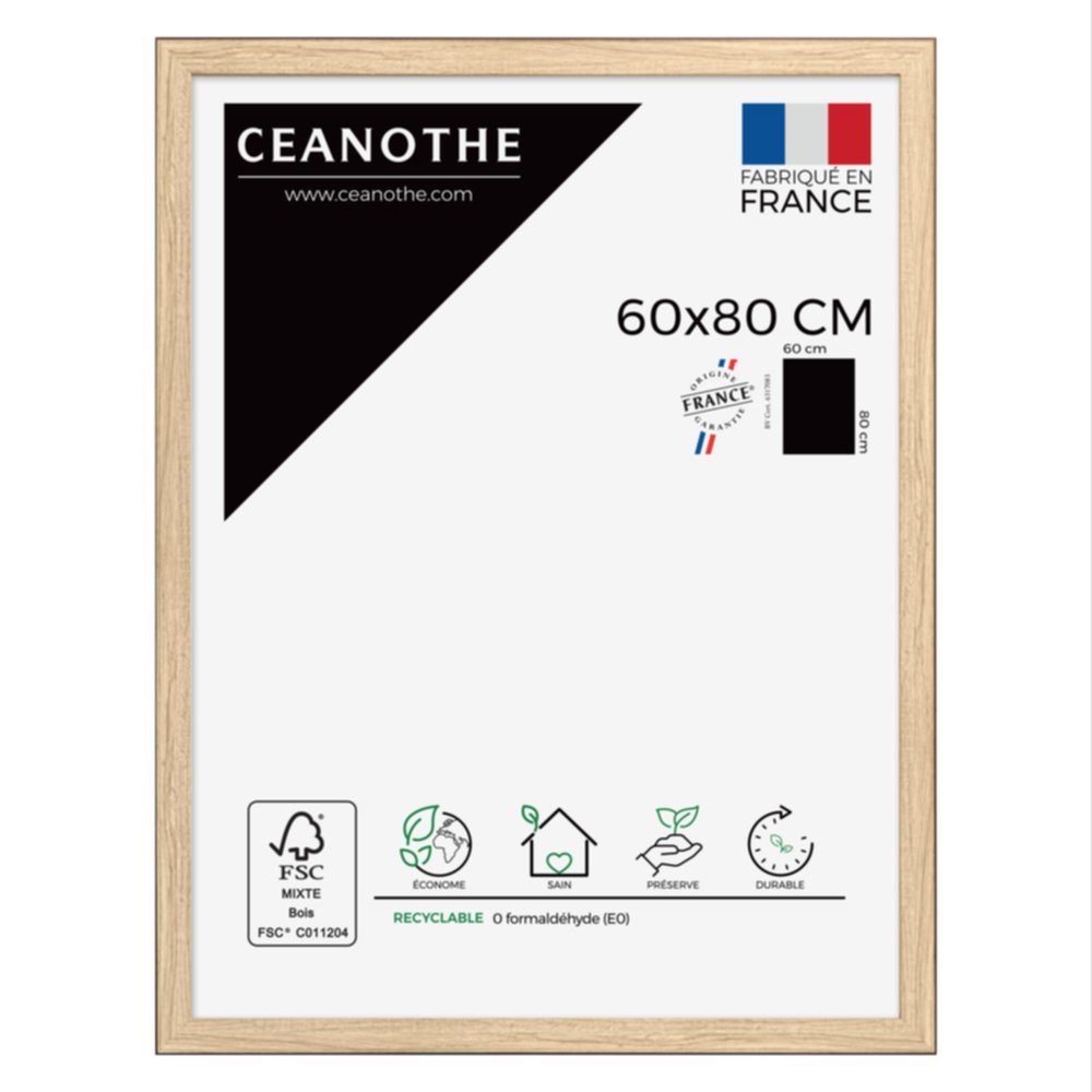 Cadre photo Newton bois noir 60x80cm - CEANOTHE