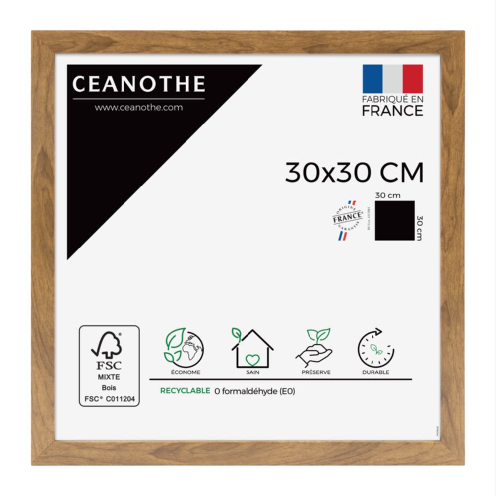 Cadre photo Precious noyer 30x30cm - CEANOTHE