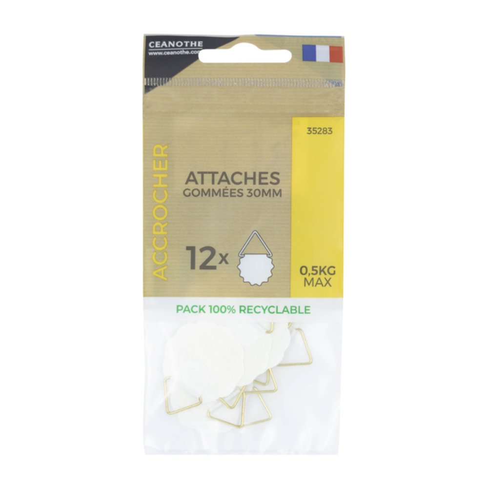 Sachet 12 attaches gommées 30mm - CEANOTHE