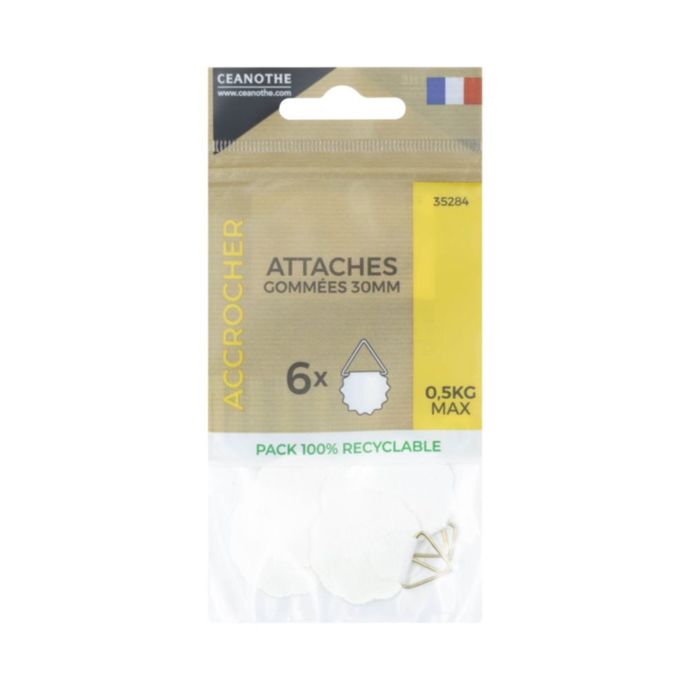 Sachet 6 attaches gommées 30mm - CEANOTHE