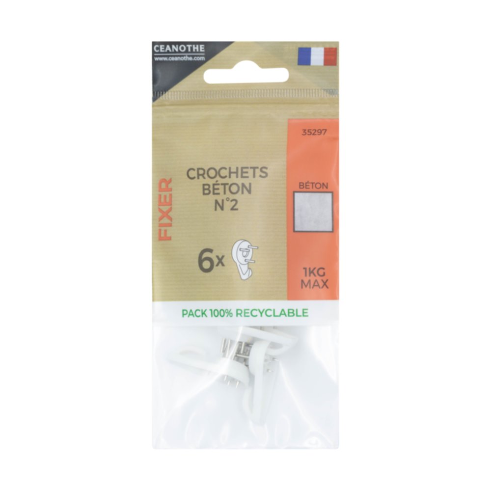 Sachet 6 crochets beton n°2 - CEANOTHE