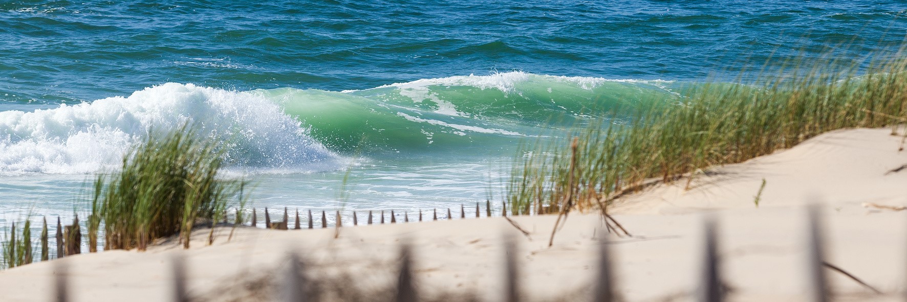 Toile imprimée 30x97cm vagues bassin d'arcachon