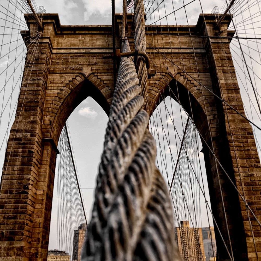 Matencadre Photo Brooklyn Bridge 60x60cm