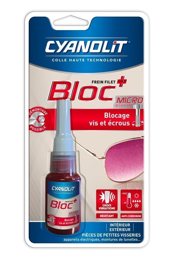 Résine Blocage-Freinage Bloc+ Micro 10ml - CYANOLIT