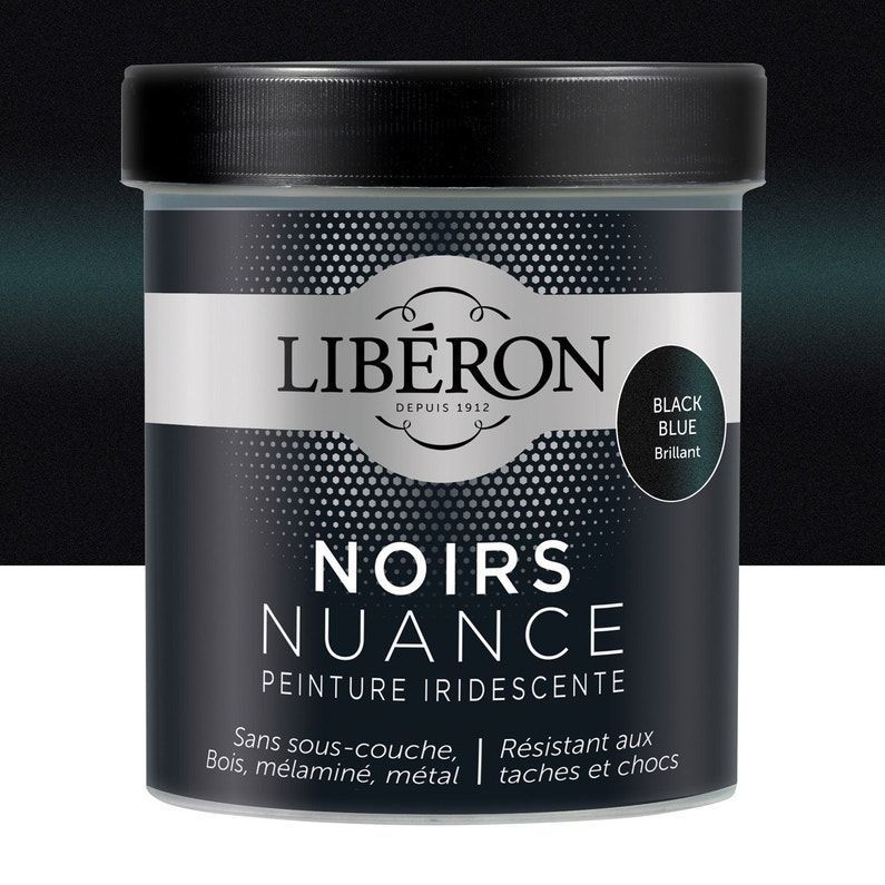 Peinture pour meuble, objet et porte, mat, LIBERON, Noir nuance, black blue 0.5l