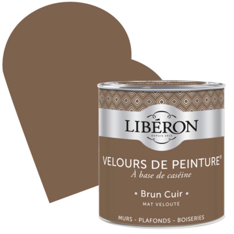 Velours de peinture Brun Cuir mat 0,5 L - LIBERON