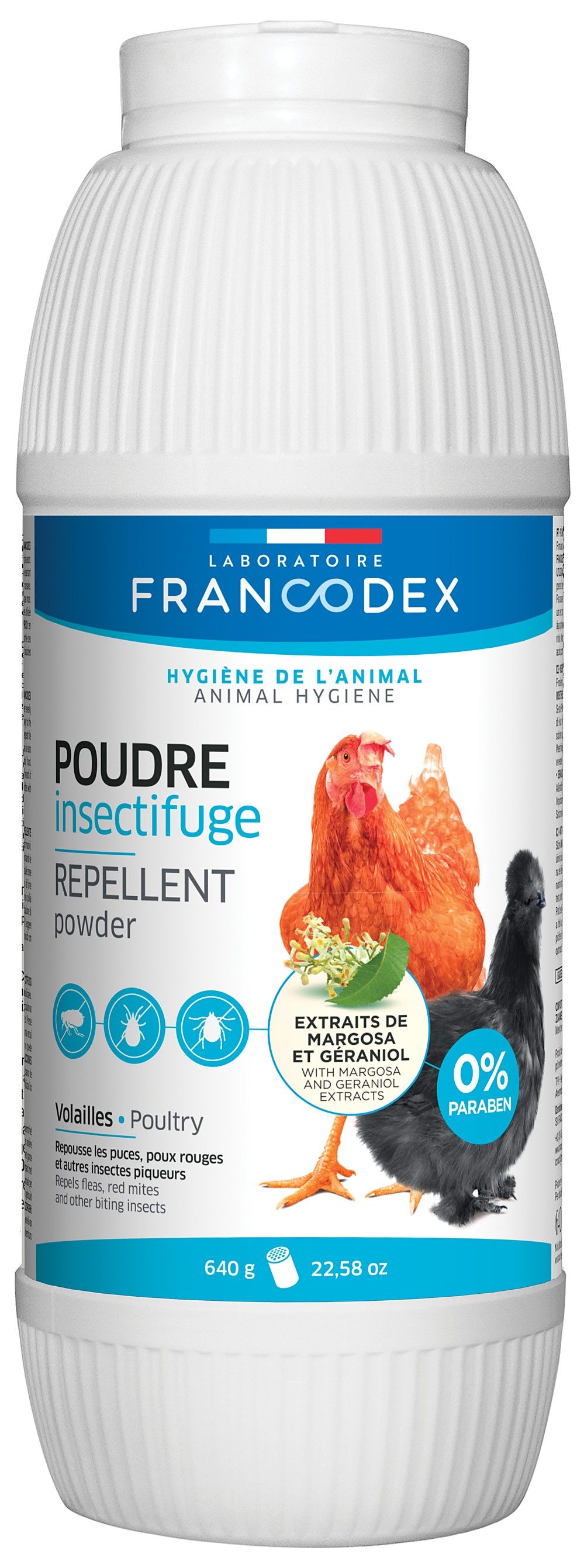 Poudre insectifuge volailles 640gr - FRANCODEX