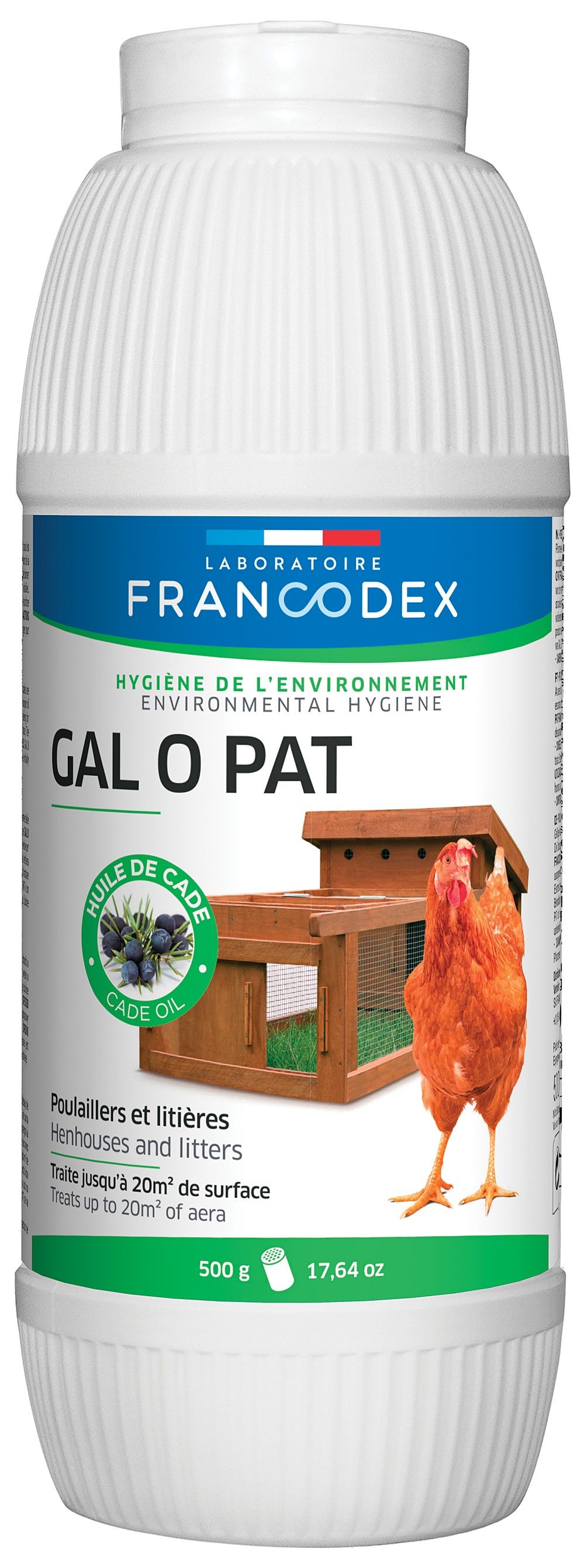 Poudre environnement poulaillers et litières Gal O Pat 150gr - FRANCODEX