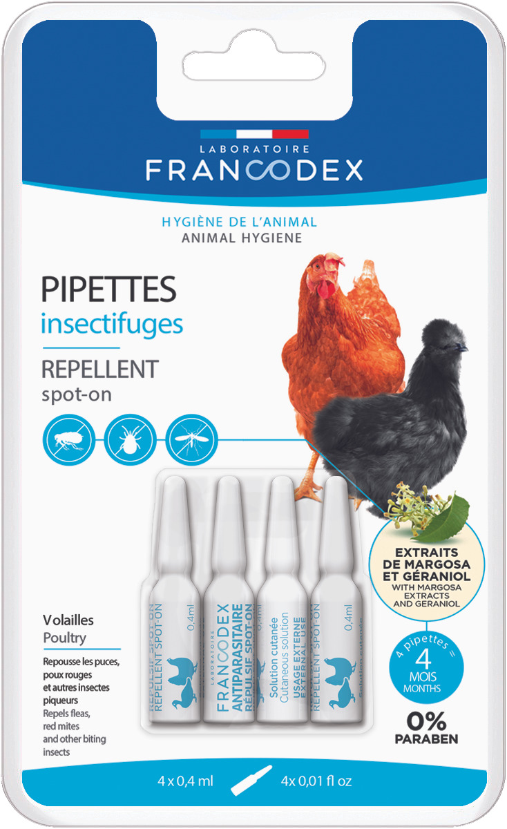 Pipettes insectifuges volailles x4