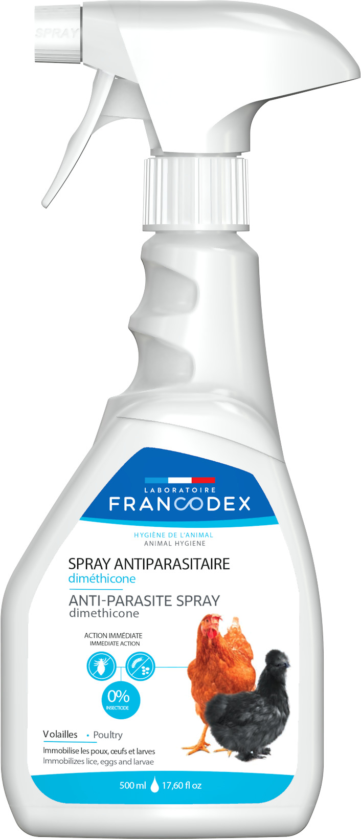 Spray antiparasitaires dimethicone volailles 500 ml