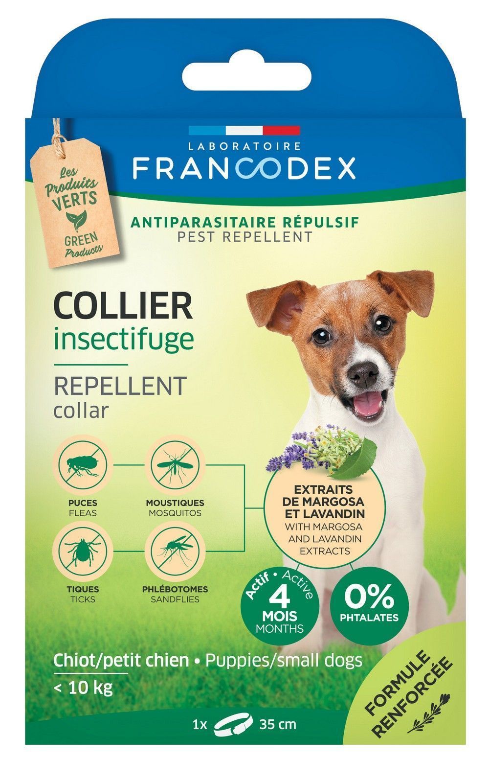 Collier antiparasitaire insectifuge chiot pt chien