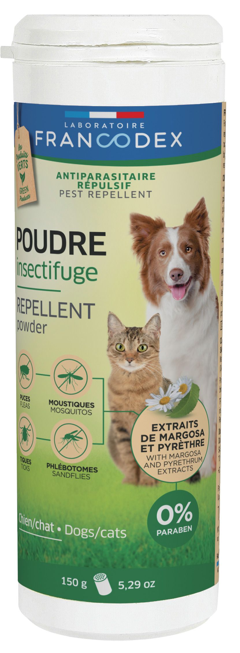 Poudre insectifuge chien chat 150g