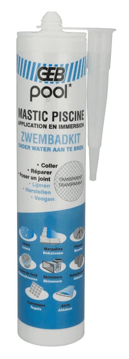 Mastic piscine qualité professionnelle transparent cartouche 290 ml POOL