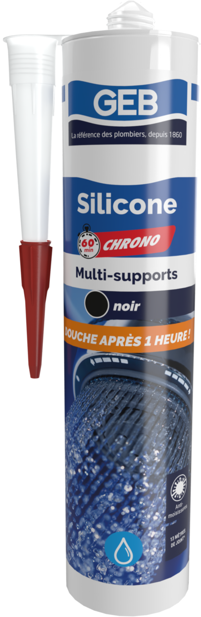 Mastic Silicone 60 Chrono multi-supports 280ml  Noir - GEB