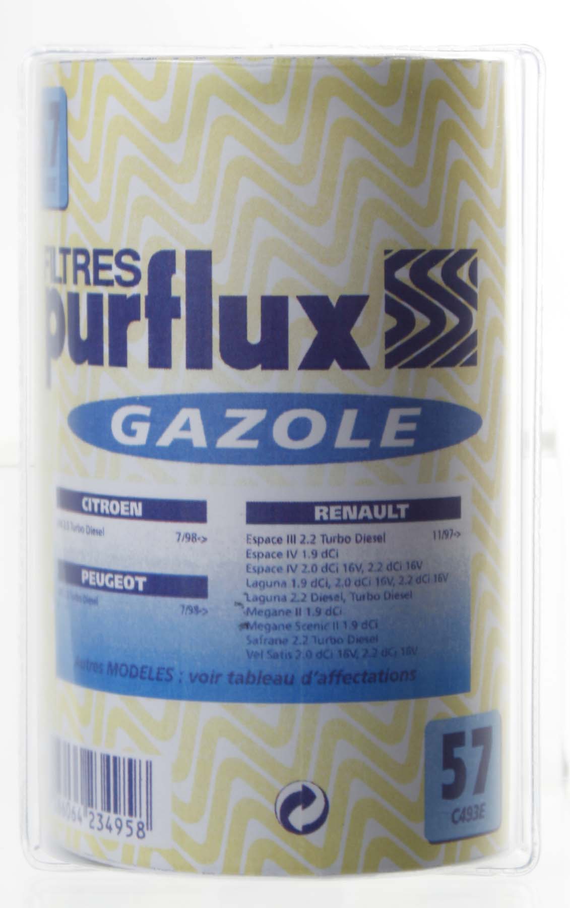 PURFLUX filtre à gazole C493EY