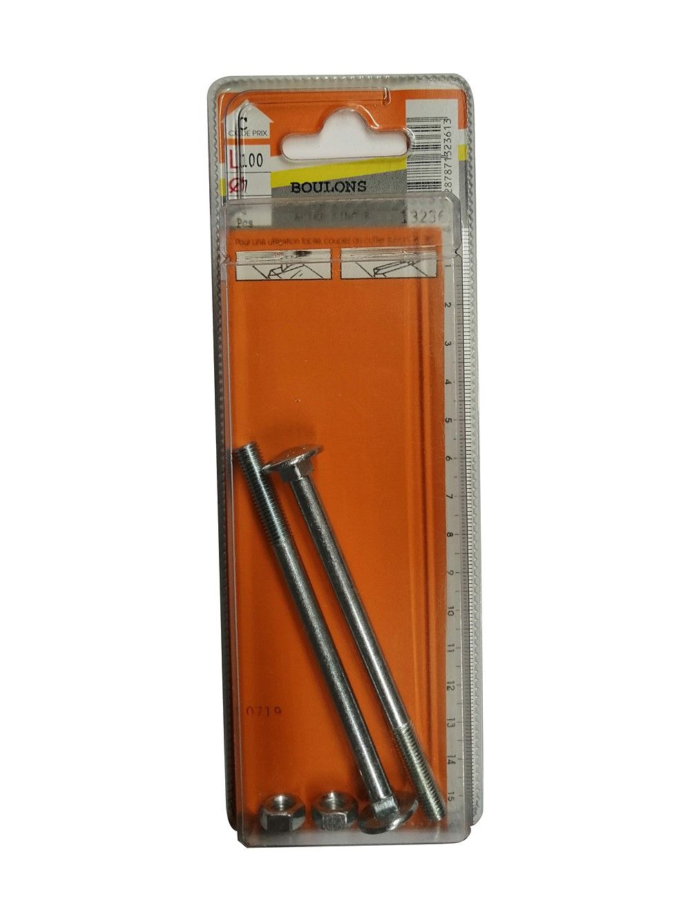 Boulons TRCC acier zingué 7x100mm - Les 2 pièces