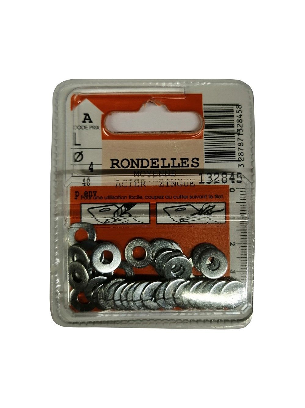 Rondelles moyenne acier zingué ø4mm - Les 40 pièces