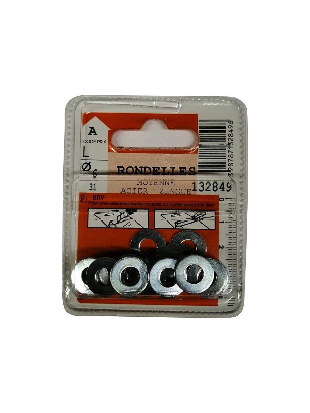 Rondelles moyenne acier zingué ø6mm - Les 31 pièces