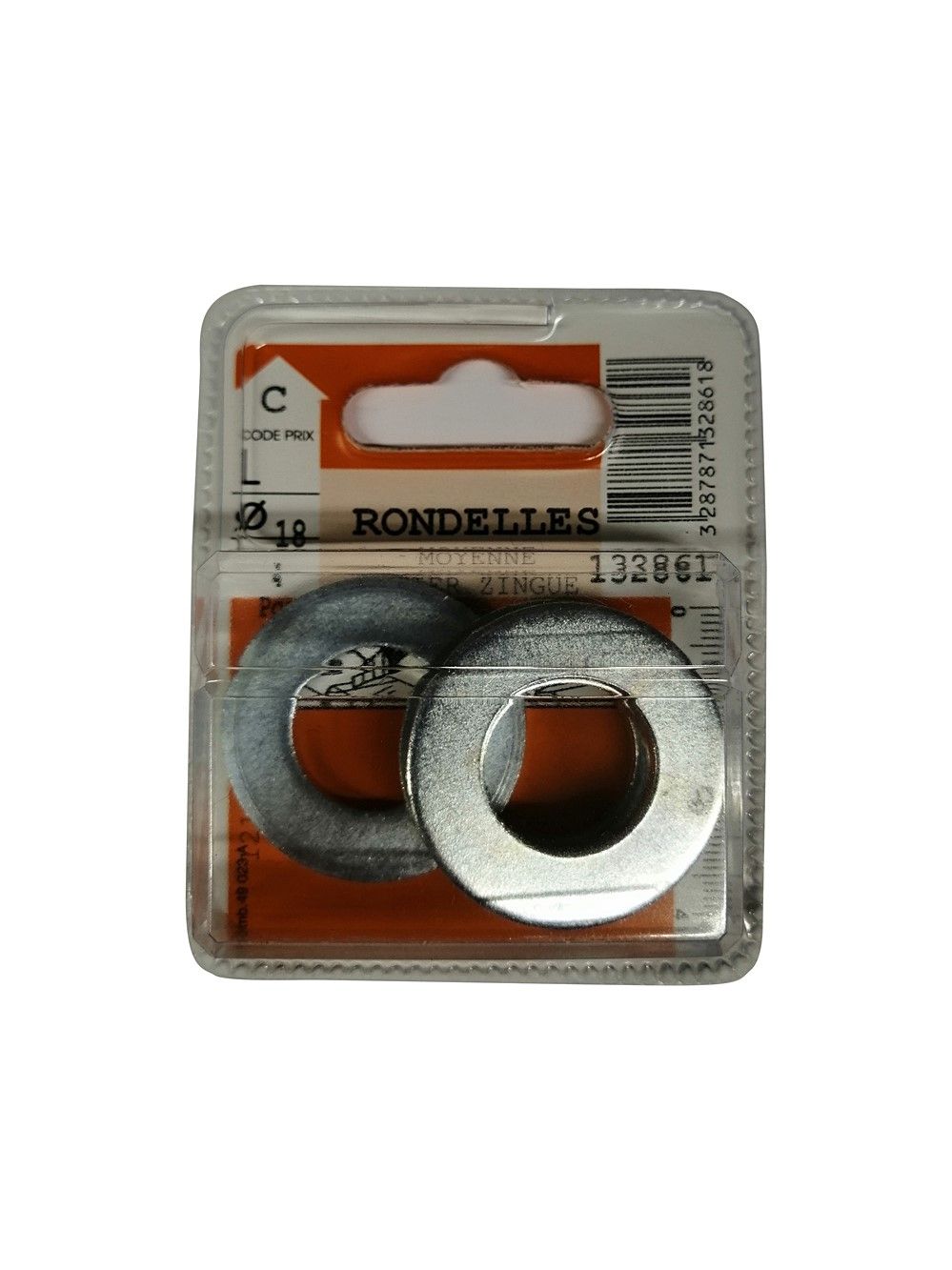 Rondelles moyenne acier zingué ø18mm - Les 4 pièces