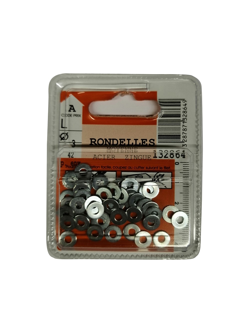 Rondelles moyenne acier zingué ø3mm - Les 42 pièces