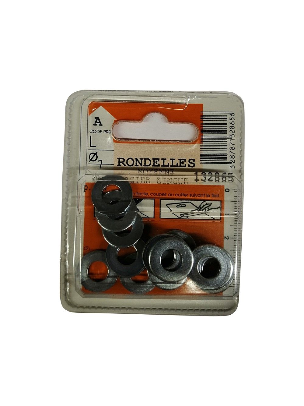 Rondelles moyenne acier zingué ø7mm - Les 20 pièces