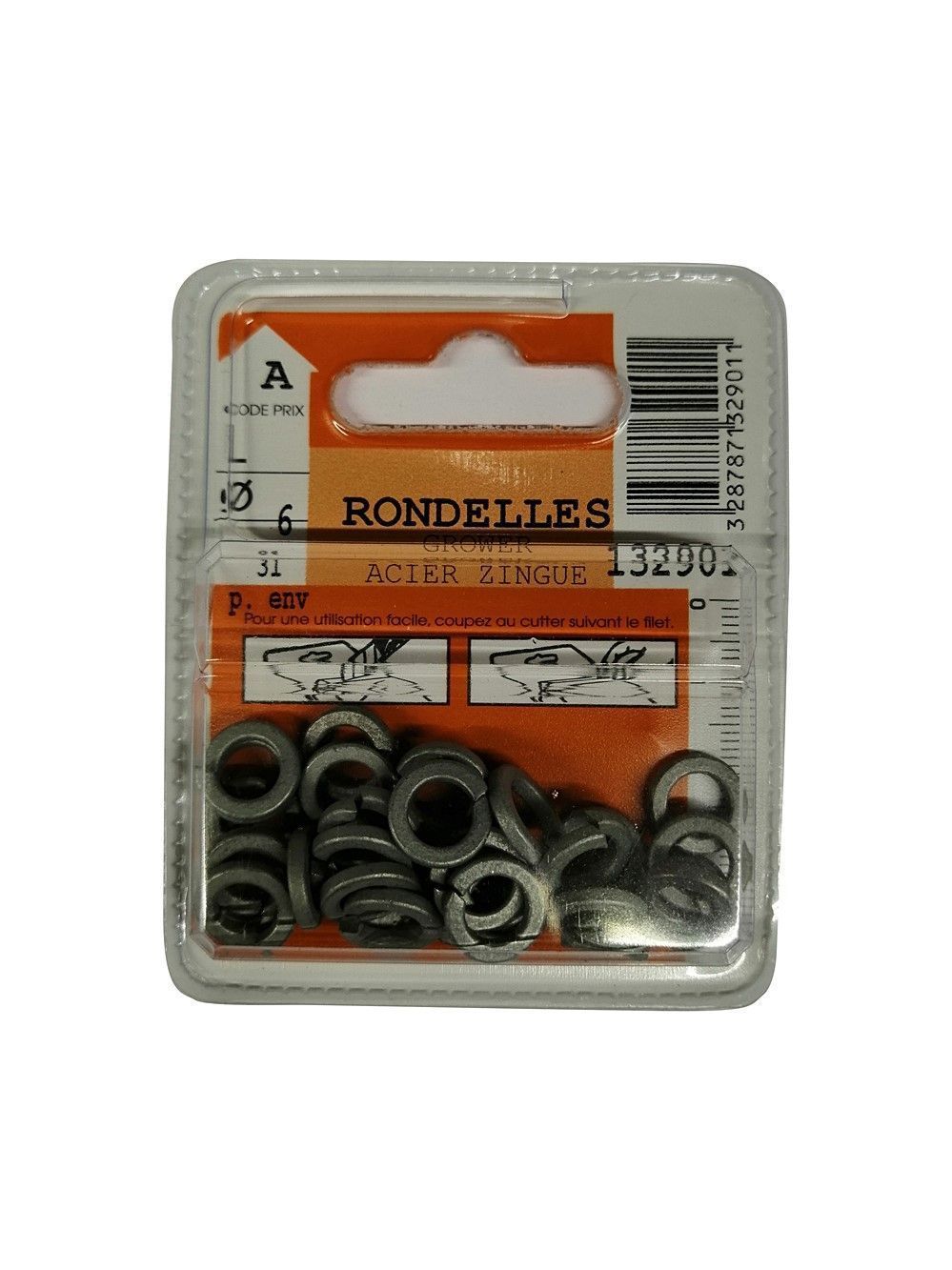 Rondelles Grower acier zingué ø6mm - Les 31 pièces