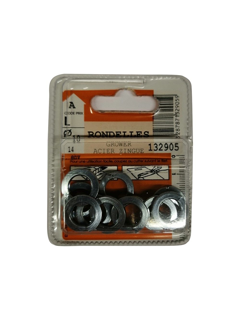 Rondelles Grower acier zingué ø10mm - Les 14 pièces