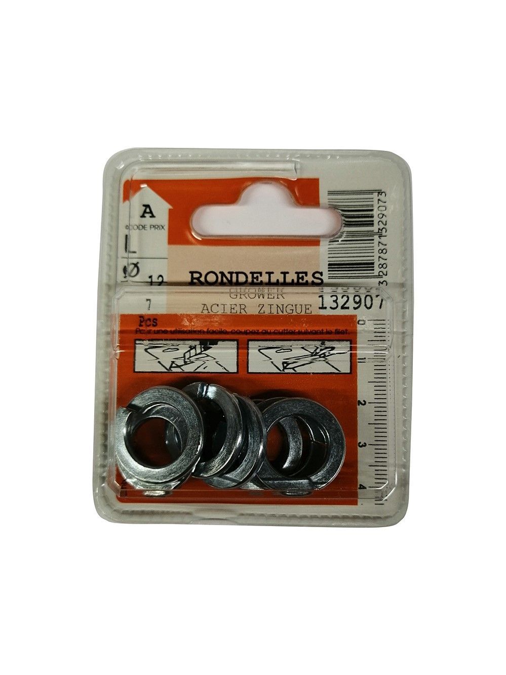 Rondelles Grower acier zingué ø12mm - Les 7 pièces