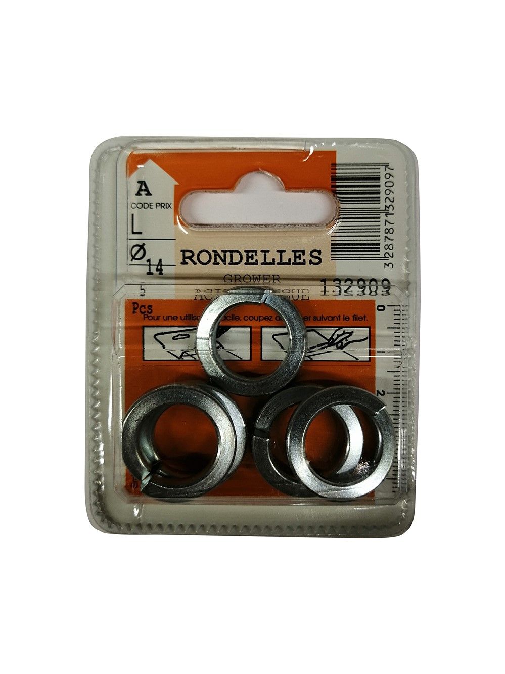 Rondelles Grower acier zingué ø14mm - Les 5 pièces