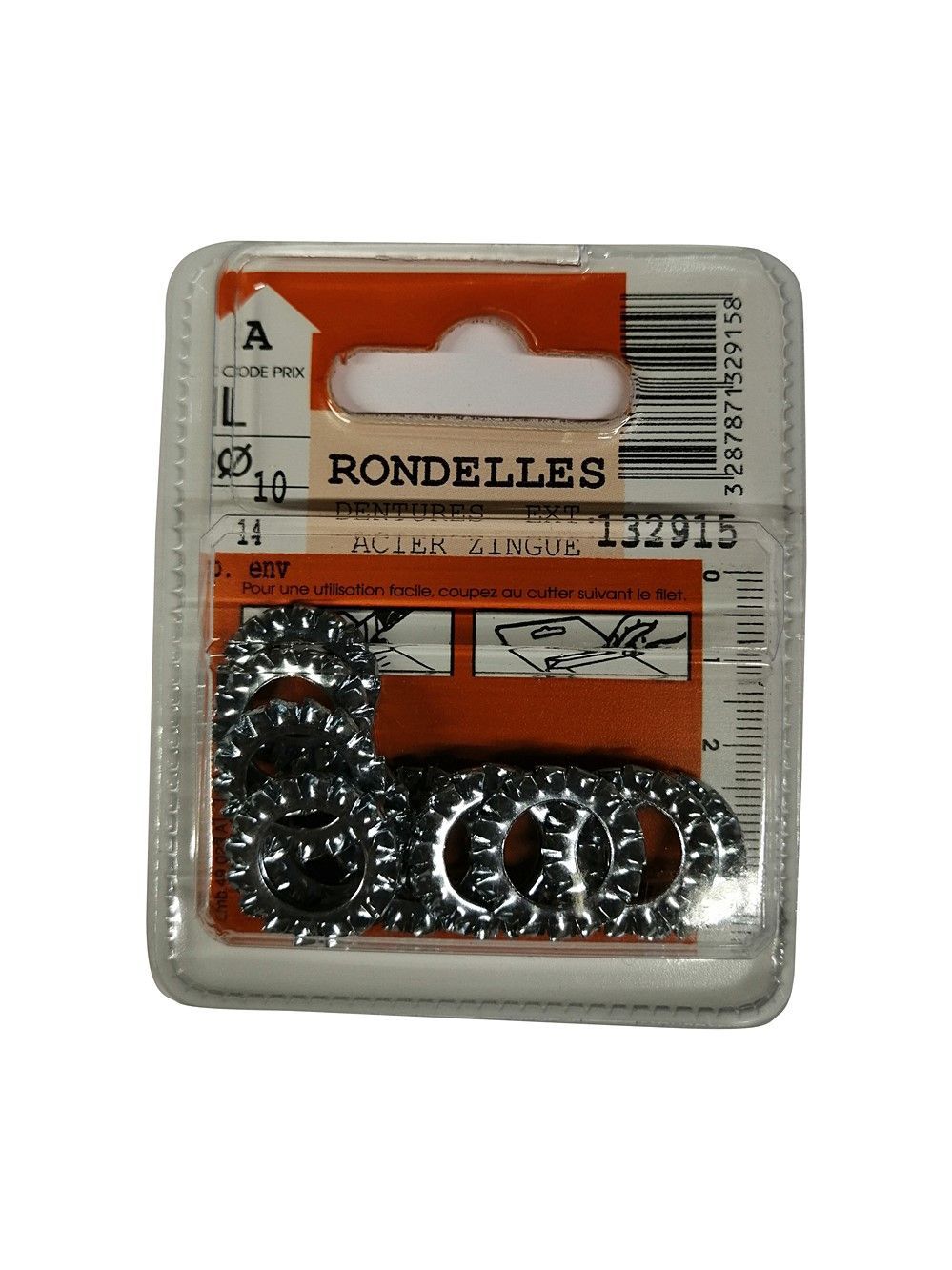 Rondelles dentures acier zingué ø10mm - Les 14 pièces