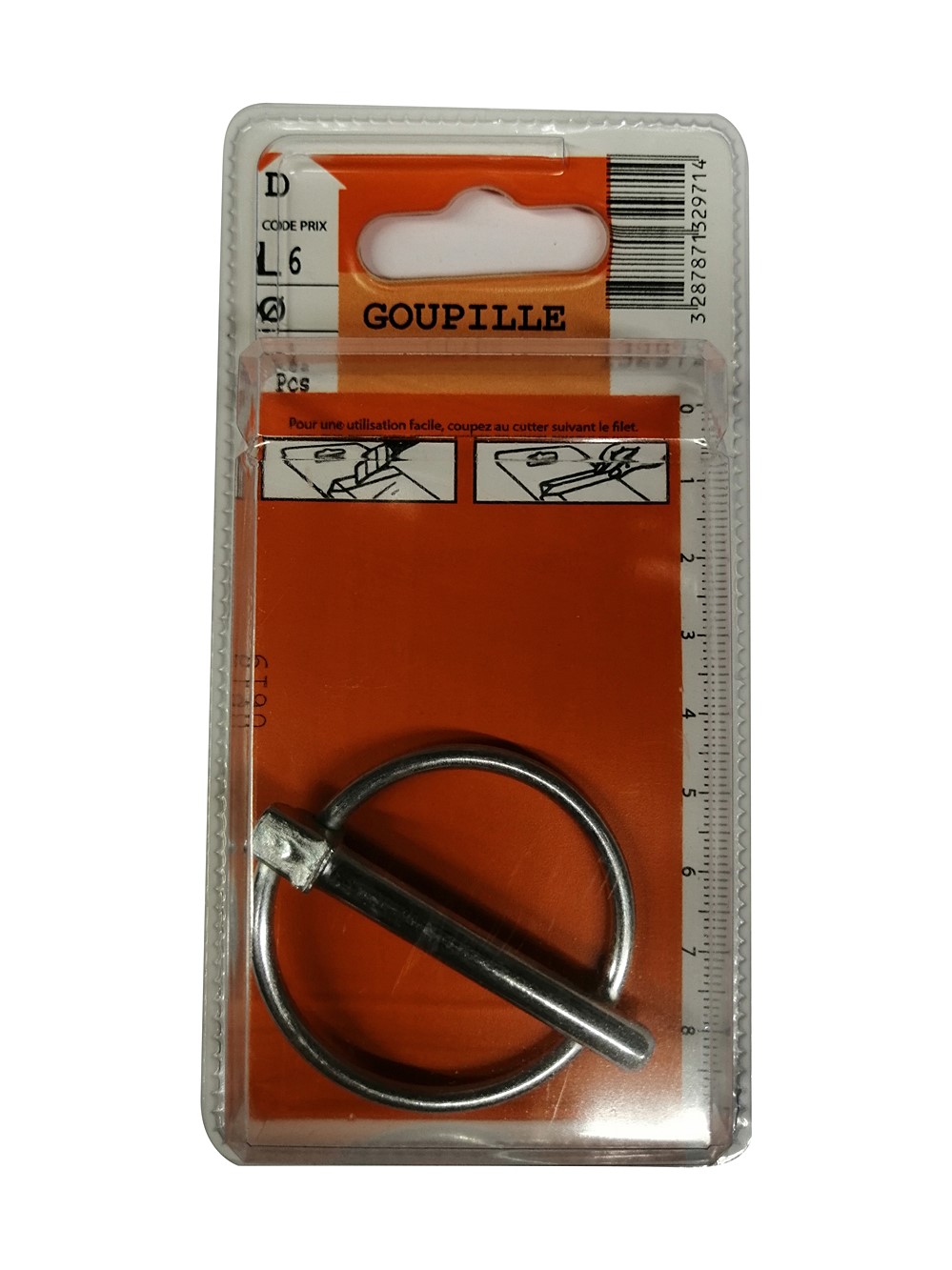 Goupille clips L.6mm - La pièce