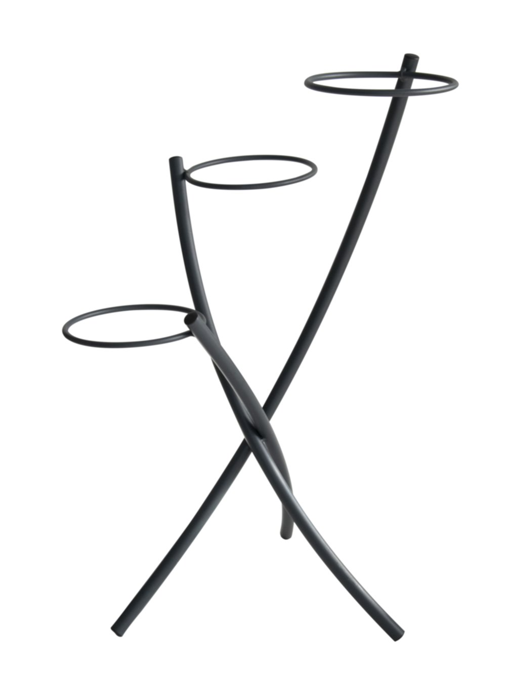 Porte plantes tube rond20 3 pots anthracite H.77cm pour pot 20cm - LOUIS MOULIN