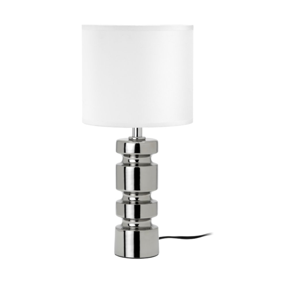 Lampe totem chrome/blanc h37 d17