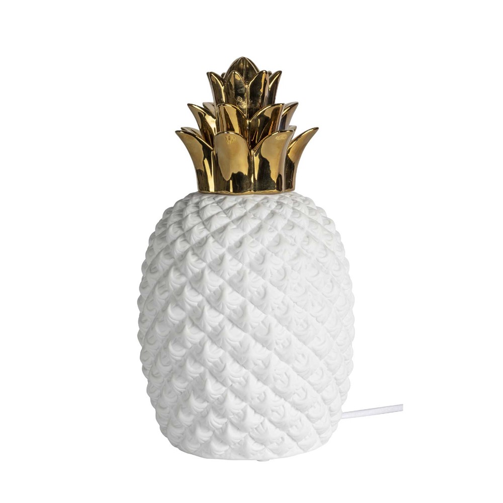 Lampe de Chevet Ananas 30x17x17cm 25W Blanc - MATHIAS 