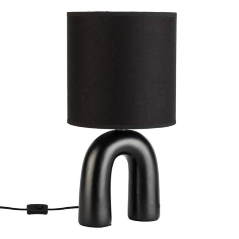 Lampe à poser Krispy 18 x 34,5 cm E14 40W céramique noir - MATHIAS