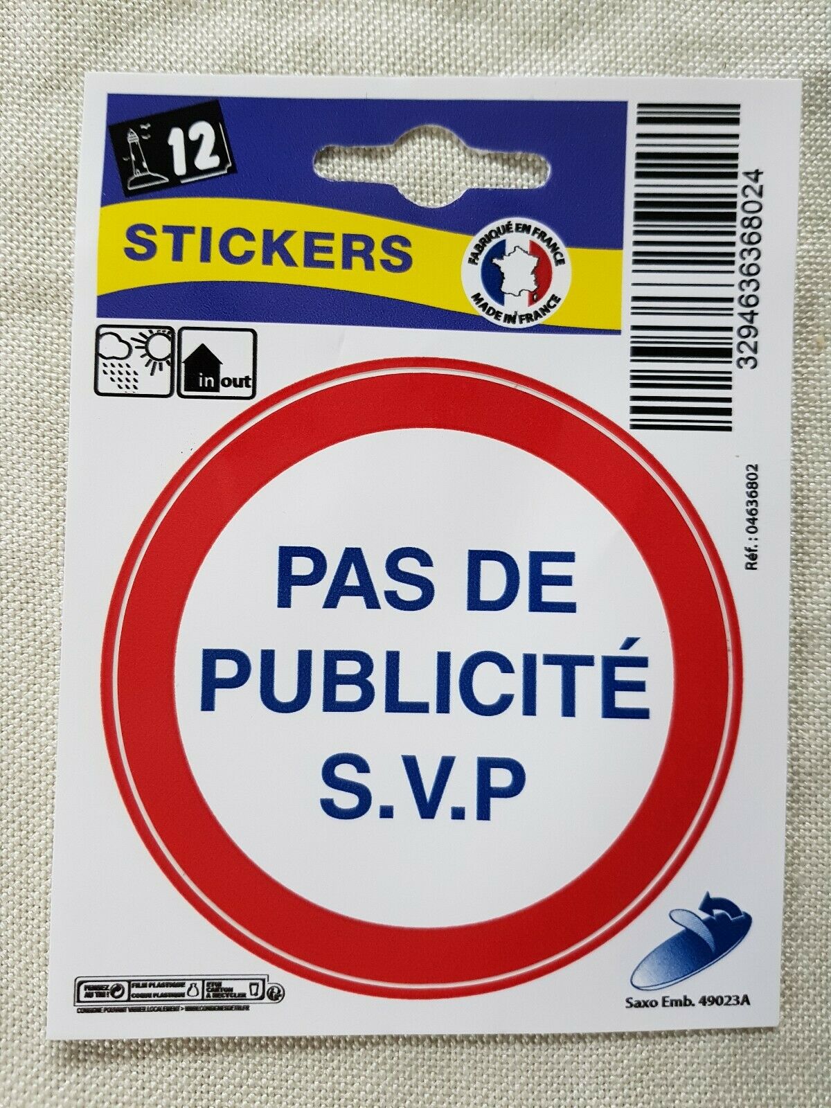 Autocollant sticker Pas de publicité SVP 8cm