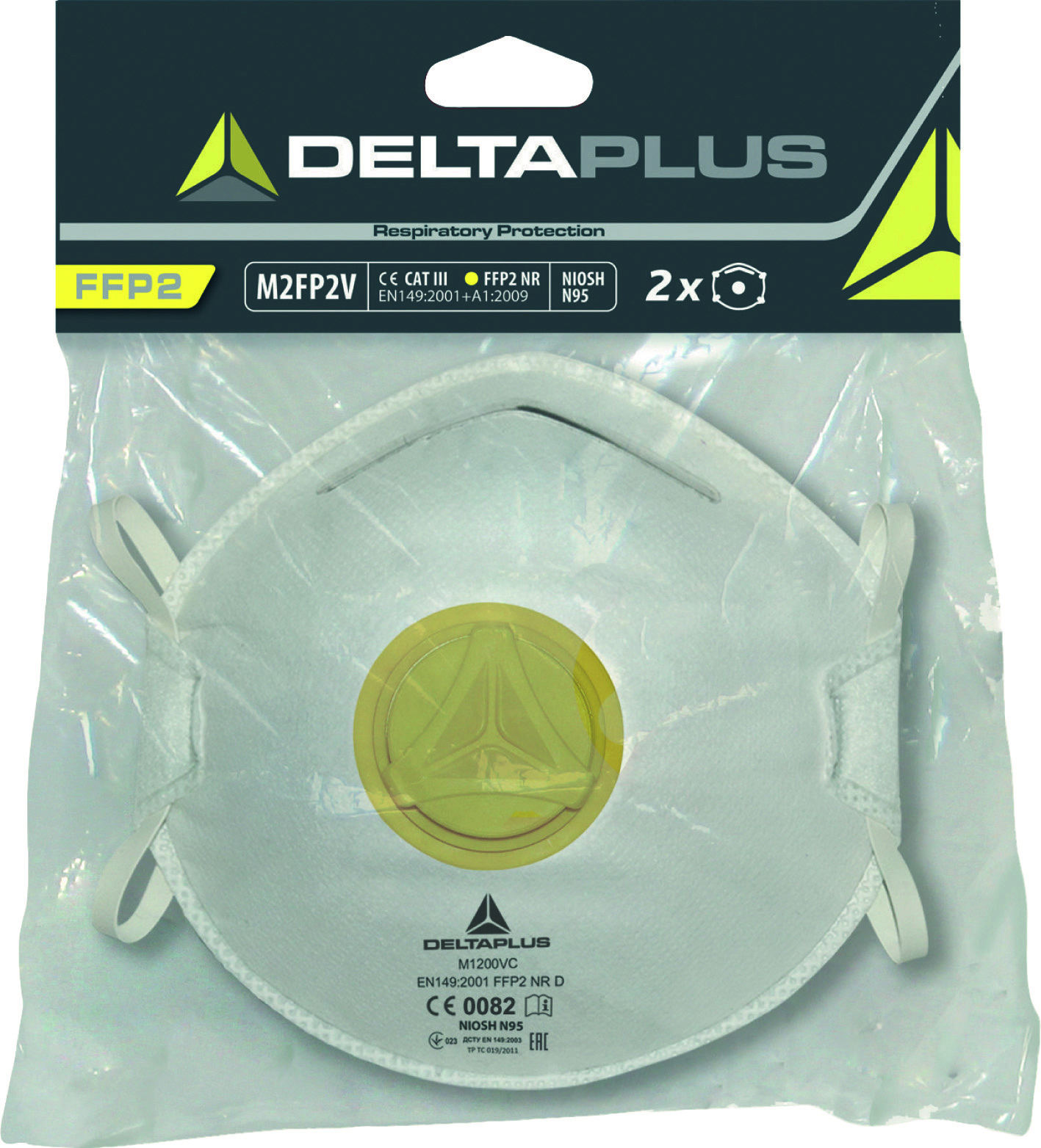 Lot de 2 demi-masques ffp2 à valve blanc