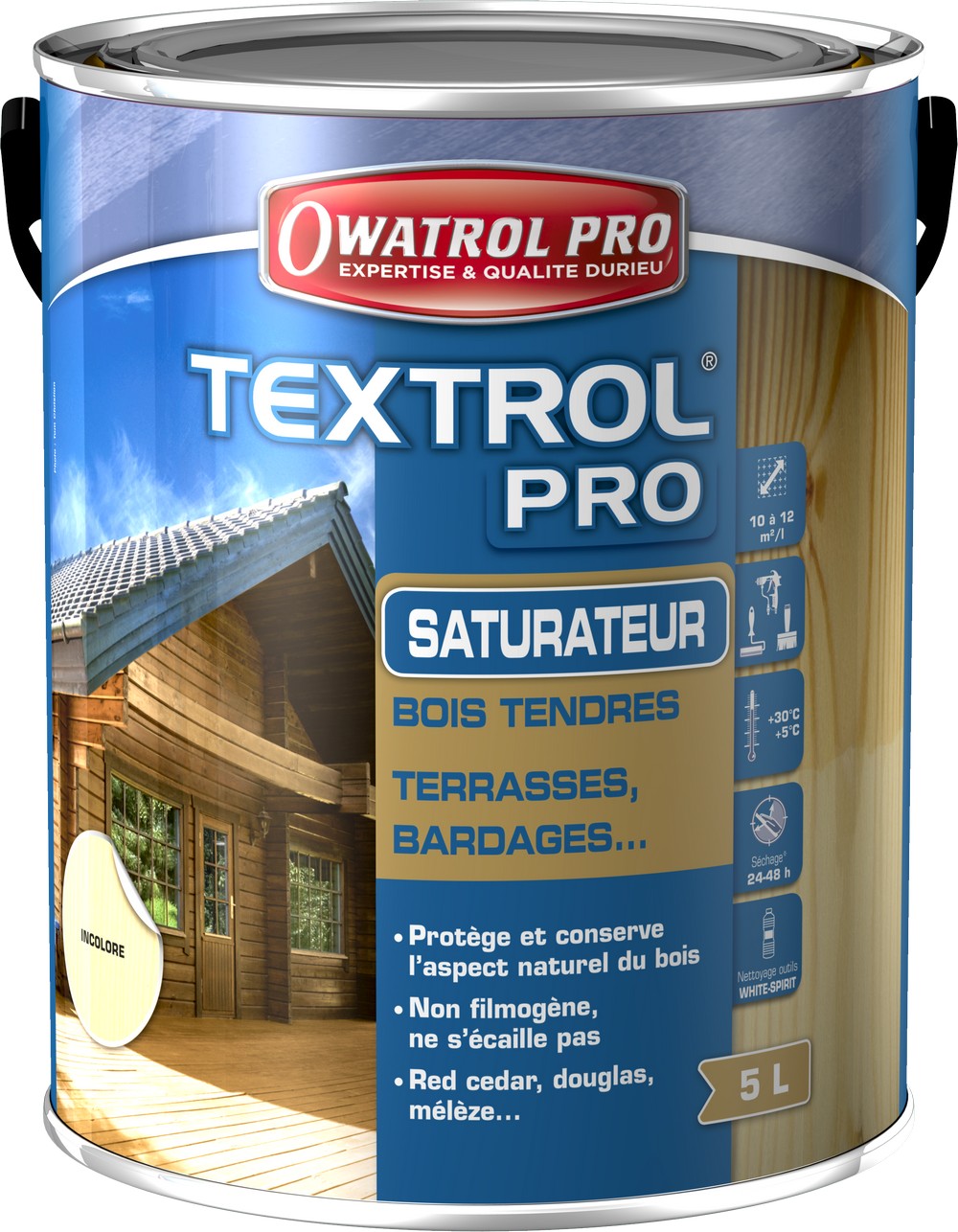 Saturateur Textrol Pro spécial bois tendre  - 5L - OWATROL