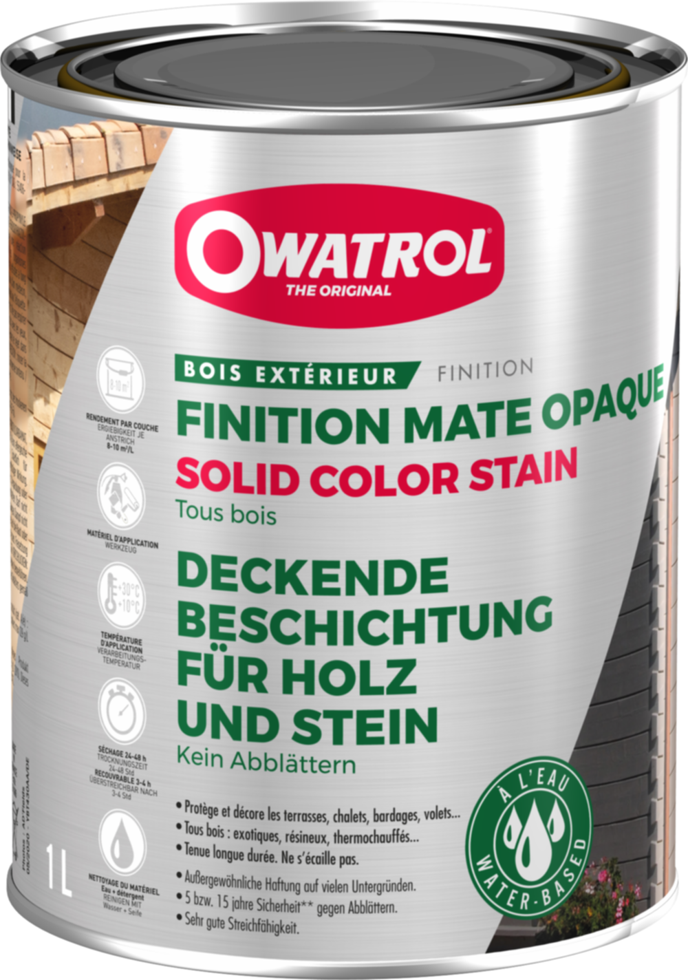 Finition opaque matte terrasses et bardages 1 L - OWATROL