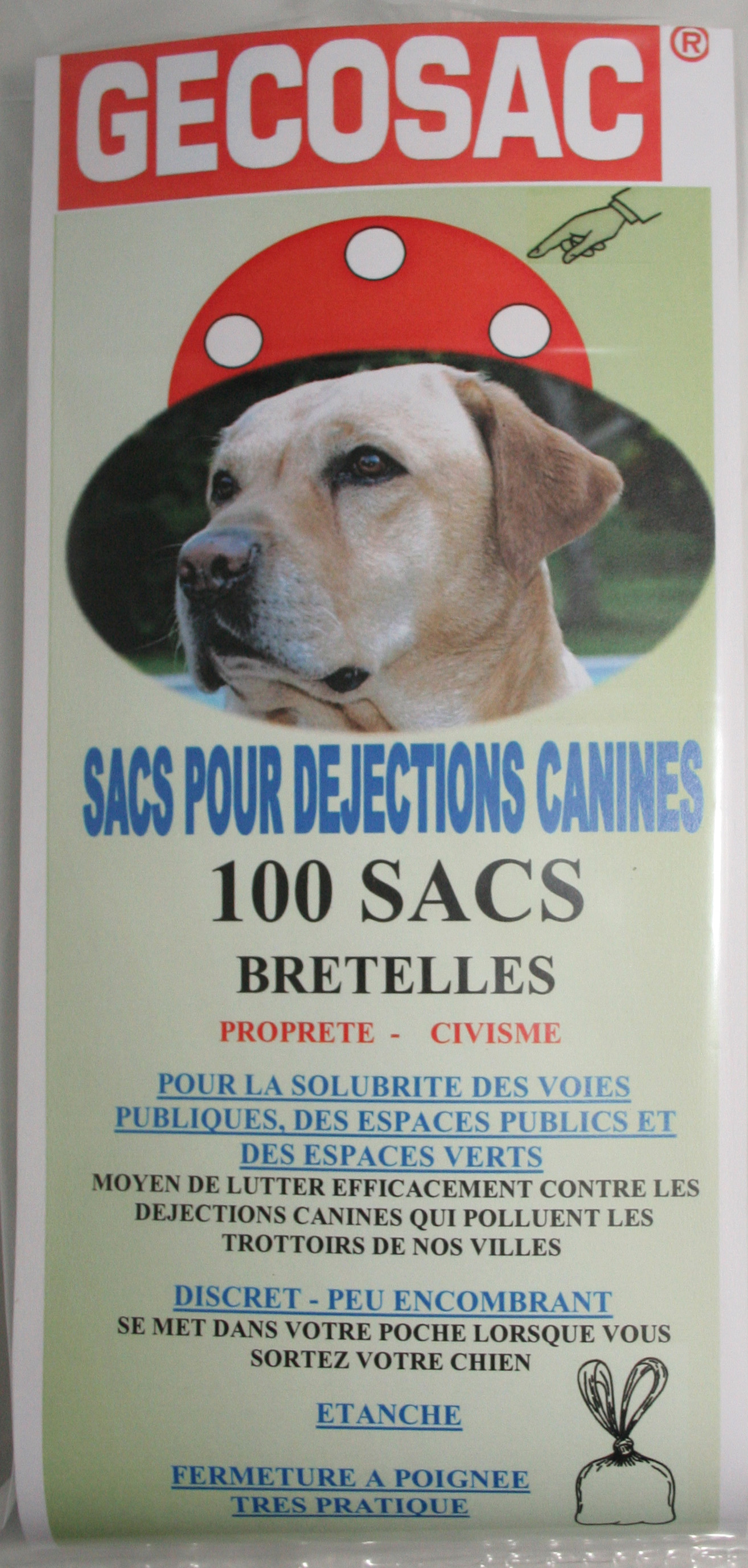 Sacs X100 à déjection canine